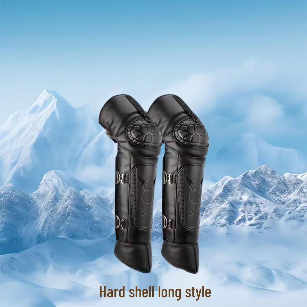 Winter Electric Motorcycle Knee Pads: Unisex Windproof, Thick, Warm, Cold Protection for Cycling.