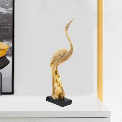Crane Staty Djur Skulptur Konst Bord Mittpunkt Modern Figurine Ornament för skåp Bokhylla