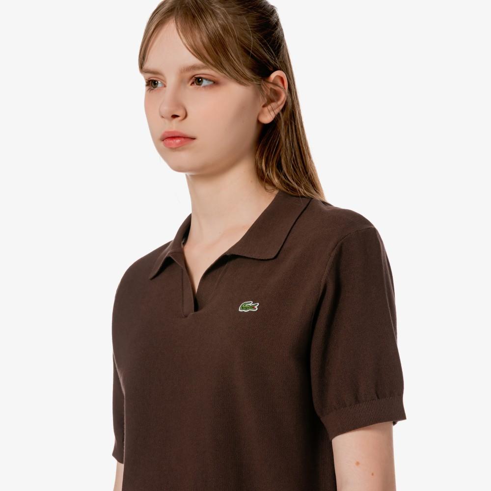 Lacoste Women's Open Collar Pique Sweater Polo Shirt PF300E-56GLFA