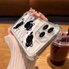 Thickened Four-corner Anti-drop Space Case Is Suitable for Apple 15promax Mobile Phone Case 14/13 Striped Black Cat 16pro.