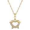 Love Pentagram Light Luxury Temperament Gorgeous Full Diamond Necklace Female Versatile Collarbone Chain Titanium Steel Chain