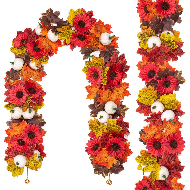 Artificial Maple Leaf Vine Autumn Thanksgiving Home Decor Greenery.