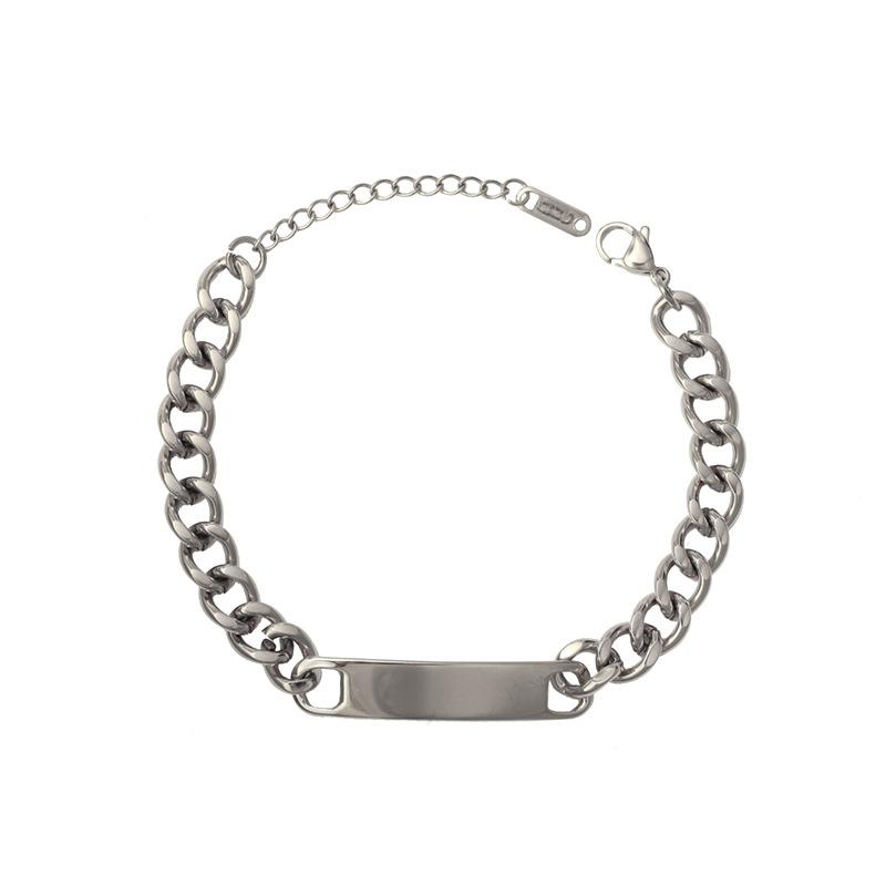 Special For Smooth Curved Brand Name Personalized Diy Lettering Couple Bracelet Personalized Inspirational Titanium Steel Bracelet Jewelry