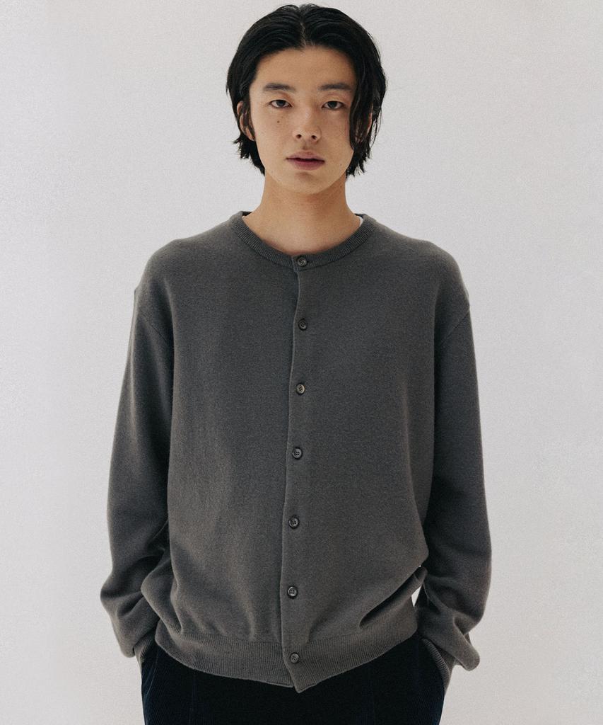 Blankroom Round Cardigan_Stone Gray