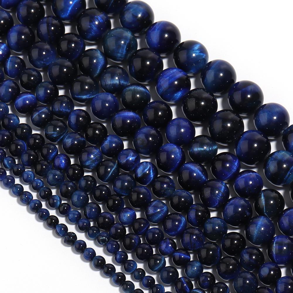 Louleur 1 Strand Natural Stone Beads Multicolor Tiger Eye Loose Spacer Beads for Making Bracelets Jewelry DIY Accessories