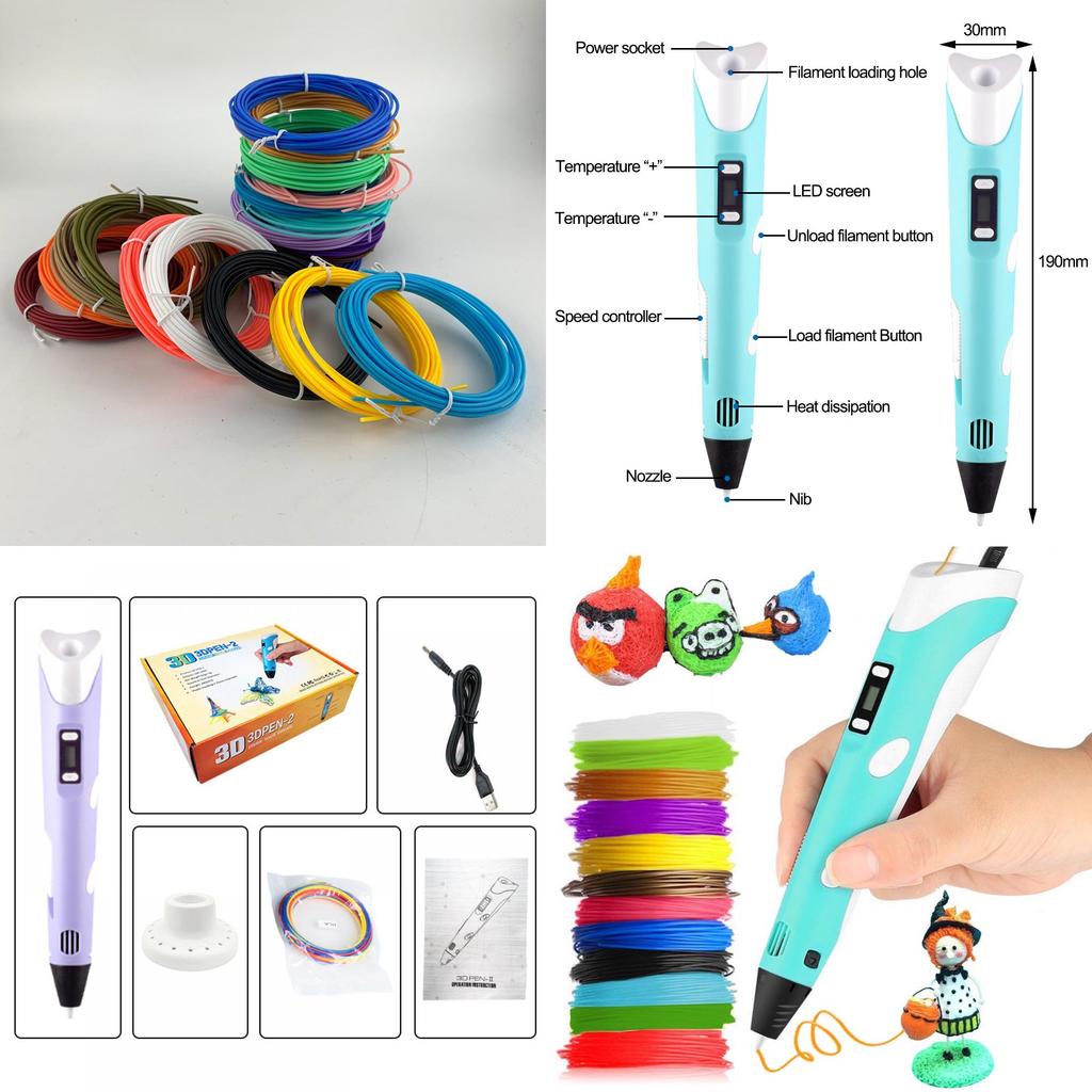 Premium 3d Printing Pen For Kids Digital Display Pla Filament Educational Toy