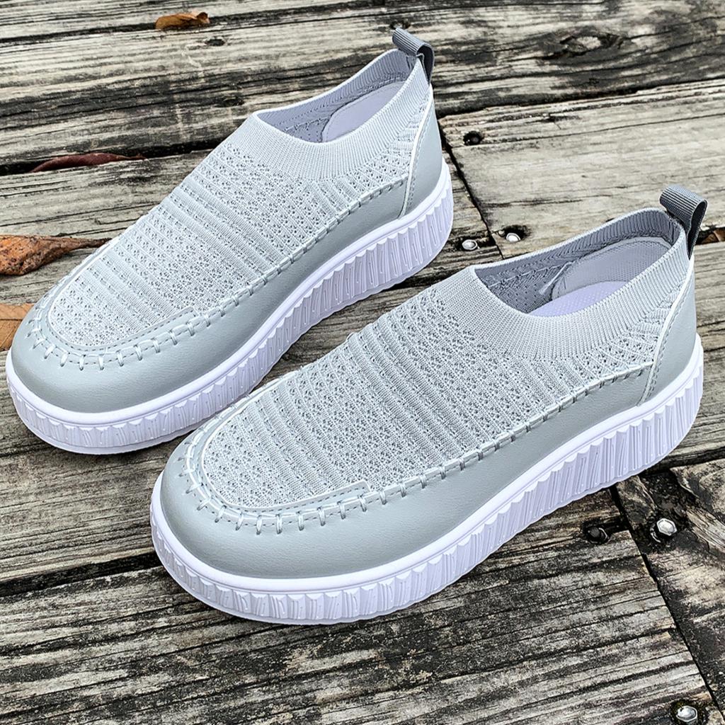 Fashion 2024 New Women Non-slip Walking  Breathable Comfortable Soft Bottom Sneakers Round Toe Thick Bottom Sneakers Zapatos Para Mujer