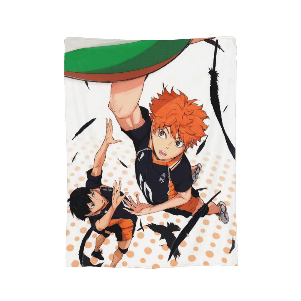 Haikyuu Japanese Anime Blanket Flannel Summer   Multifunction Ultra-Soft Throw Blanket for Home Couch Bedspreads