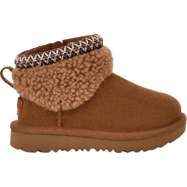 UGG Classic Ultra Mini Comfortable Versatile Shock Absorbing Durable Walking Shoes Baby Shoes Brown 1157730T-CHE