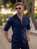 Men’s Casual Cotton Blend Long Sleeve Button Down with Spread Collar Shirt