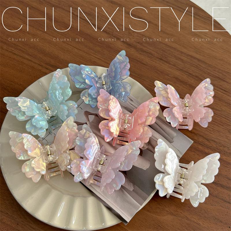 Dazzling Double-Layer Butterfly Claw Clip: High-End 2024 Fairy Hair Accessory