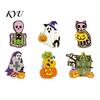 Decorative Magnets for Halloween Party 6 Pcs Refrigerator Magnets, Grim Reaper Pumpkin Skull Ghost Magnetic Note Holders Iron Doors Reusable
