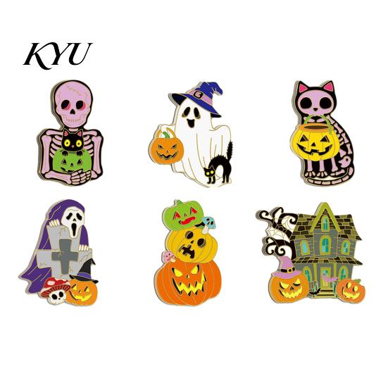 Decorative Magnets for Halloween Party 6 Pcs Refrigerator Magnets, Grim Reaper Pumpkin Skull Ghost Magnetic Note Holders Iron Doors Reusable
