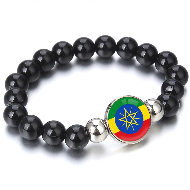 287 Länder Nationalflagge Druckknopf Elastisches Band Perlen Länderflagge Unabhängigkeitstag Perlen Schmuck Perlenarmband