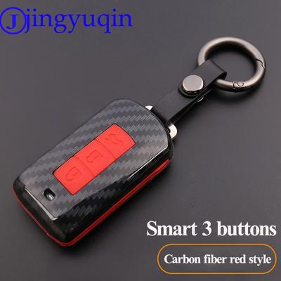 Jingyuqin 3B Kohlefaser Silikon Schlüsselhülle Abdeckung Für MITSUBISHI OUTLANDER Lancer EX ASX colt Grandis Pajero sport
