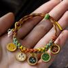 Handmade Tibetan Bracelet Colorful Rope Handchain Five Way God Of Wealth Bangle Adjustable Pulling Rope Jewelry Gift