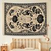 Kunst Schwarz-Weiß Leopardendruck Blumenteppich Retro Wohnzimmer Sofadekoration für Cafés Bohème Stil Heimdekoration