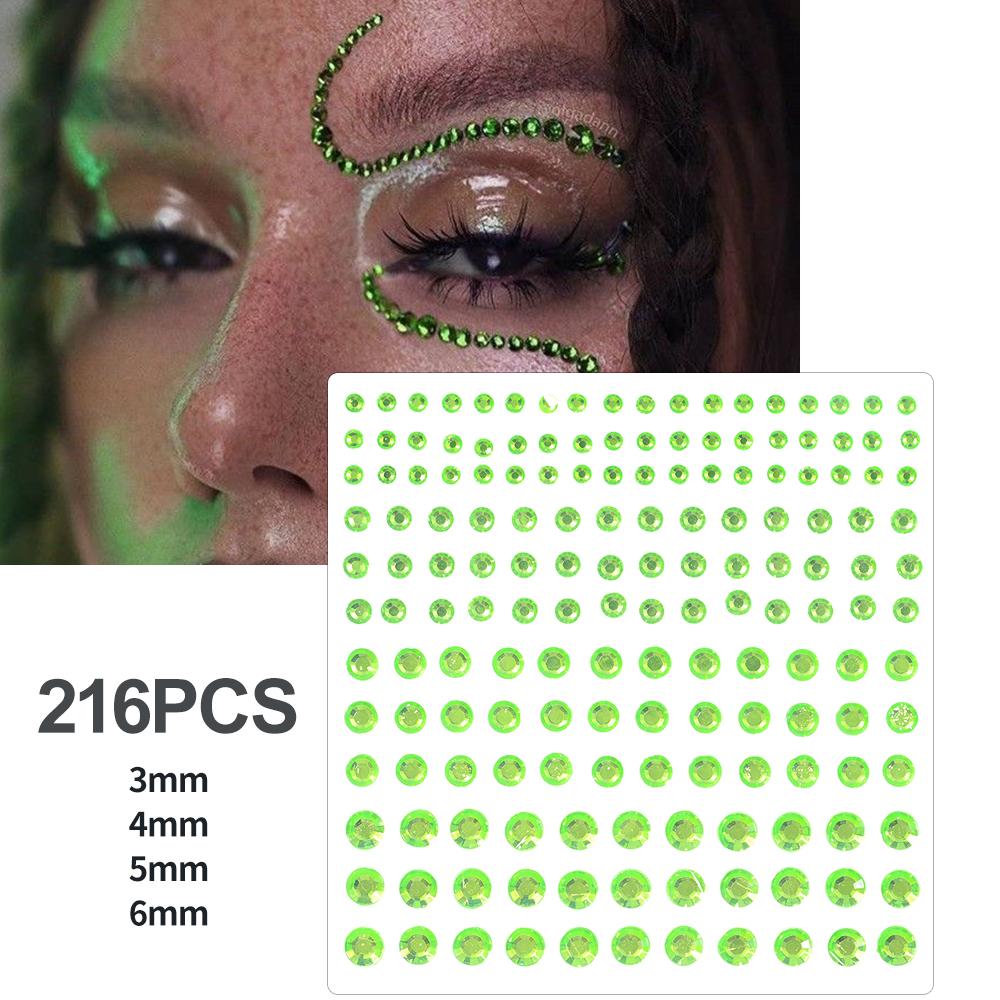 3D Strass Gezichtstattoo Stickers Voor Festival Glitter Make-up Sieraden Sticker Op Gezicht Kristallen Edelstenen Juwelen Diamanten Decoratie