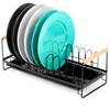 Dish Drainer Plate Stand Lids Metal Black