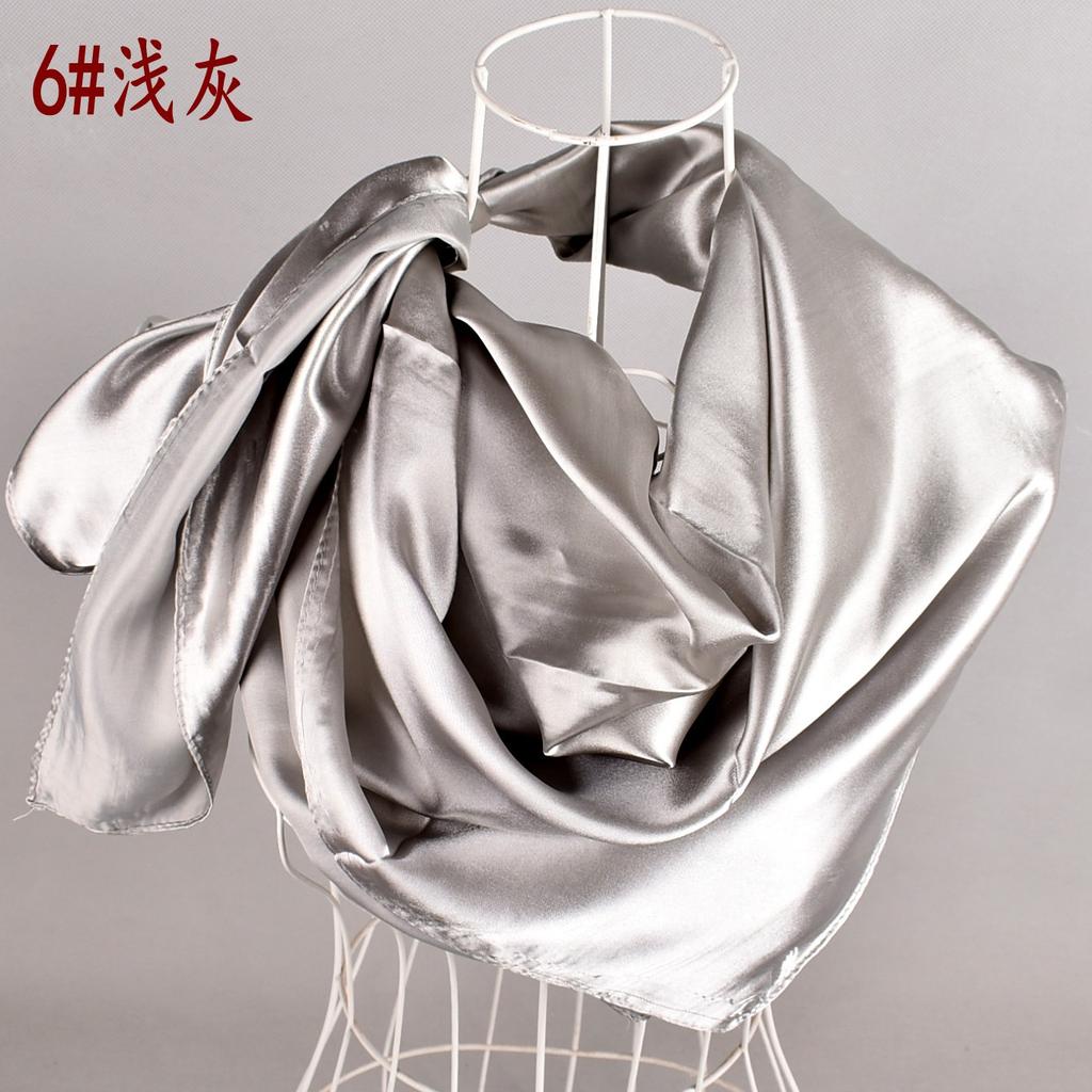 Solid Color Silk Scarf Square 90*90 Headscarf Foulard Satin Bandana Cheveux Neckerchief Hijab Accessoires For Woman Hair Scarf