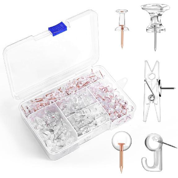 240Pcs Black Push P,5 Style Thumb Tacks, Black Plastic Push P for Bulletin Boards, Cork Board,Wall,Cork Board Accessories, Office Home Supplies