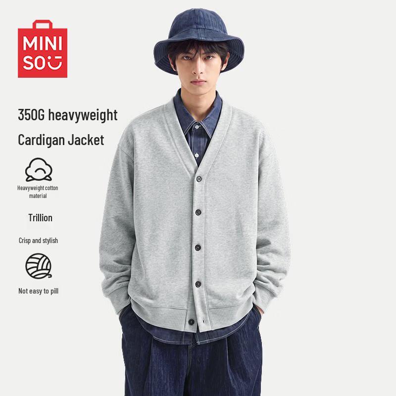 MINISO Heavyweight V-Neck Cardigan Sweatshirt
