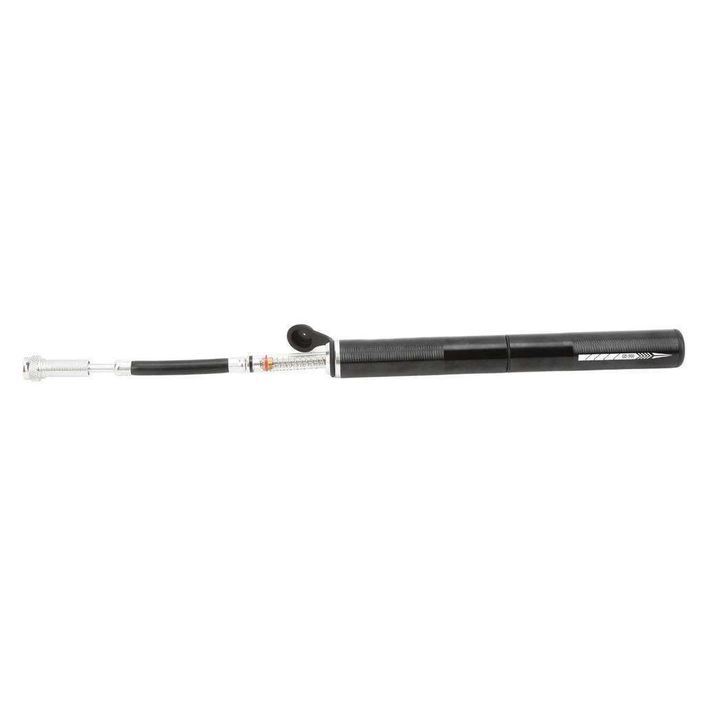 ENLEE Mini Bicycle Tire Pump with Barometer Telescopic Hose for American Valve Presta Value