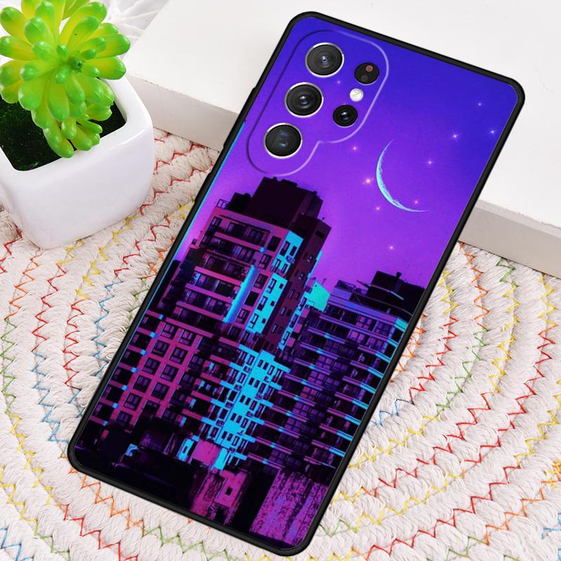 Neon Village Bathhouse Night Silicone Phone Case For Samsung Galaxy note 10 pro S26 S25 S24 S23 S22 S21 Plus S25Ultra Capa Cover
