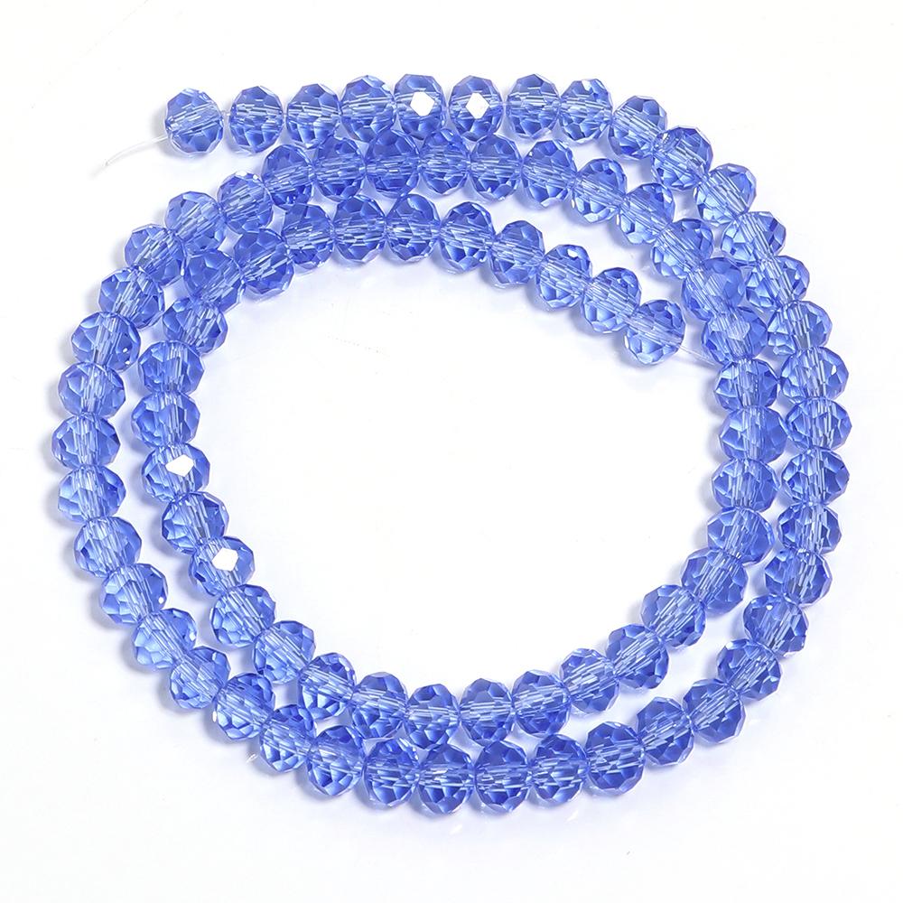 3/4/6/8/10mm Faceted Crystal Beads Transparent Blue Glass Loose Spacer Bead For Jewelry Making DIY Necklace Bracelet Accessories
