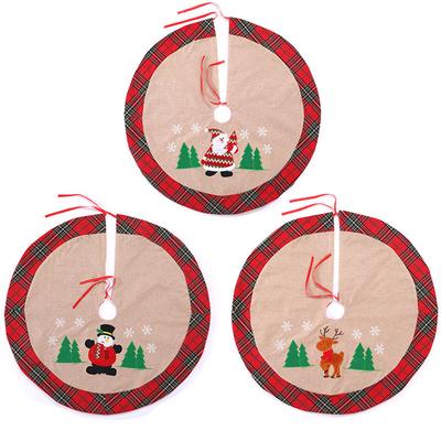 Decoratiuni de Craciun Lenjerie Fusta de copac brodata la masina 90cm Hotel Shopping Mall Decorat pentru fundul copacului Haina de copac