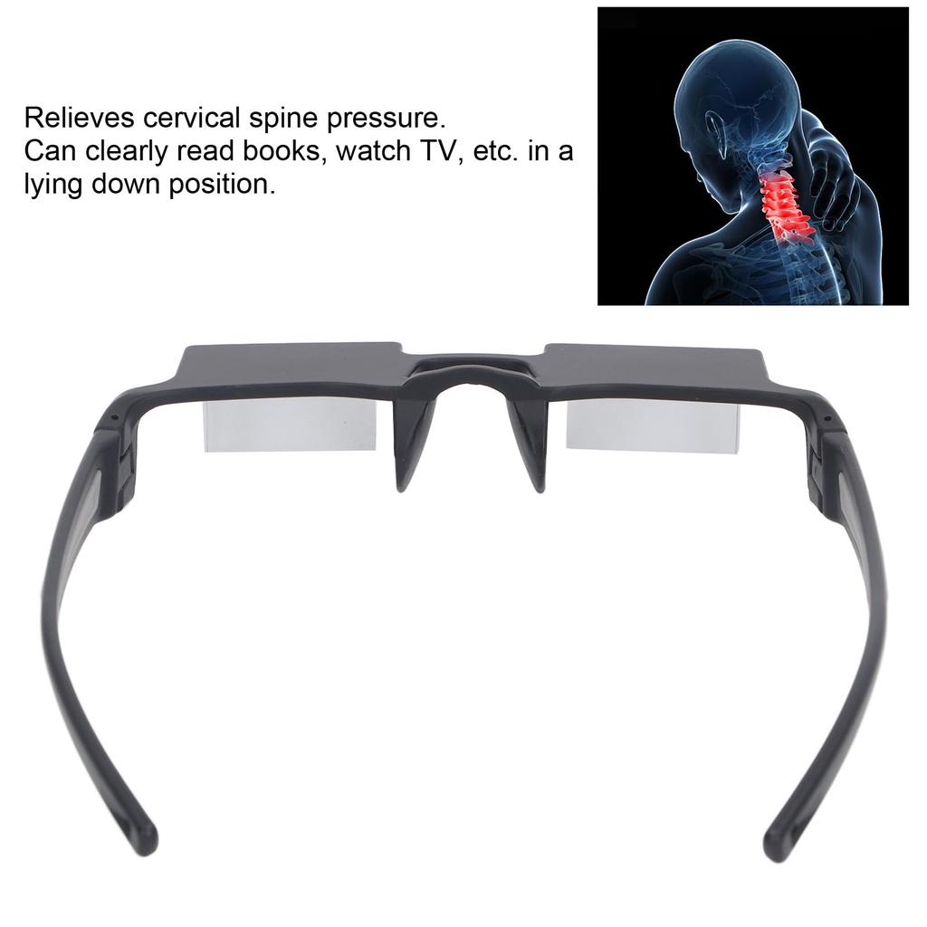 [Confortable] Lunettes paresseuses, Lunettes pour s'allonger à 90°, Lunettes à prisme pour vue horizontale pour lire en étant couché, Regarder la télévision avec des lunettes ou des lunettes de lecture