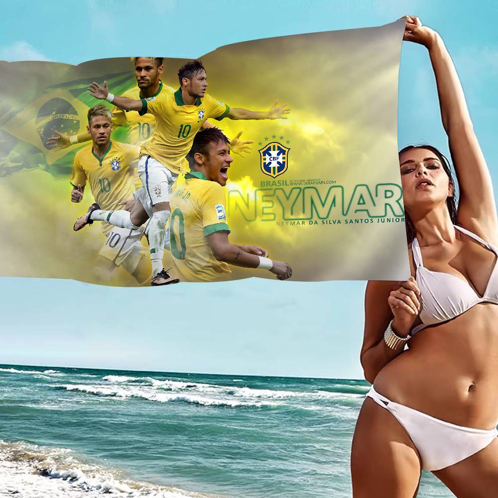 N-Neymar Jr Stella del Calcio Asciugamano da Bagno Microfibra Morbido Assorbente Traspirante Per Bambina Bambini Decorativo Cartone Animato Asciugamano da Spiaggia