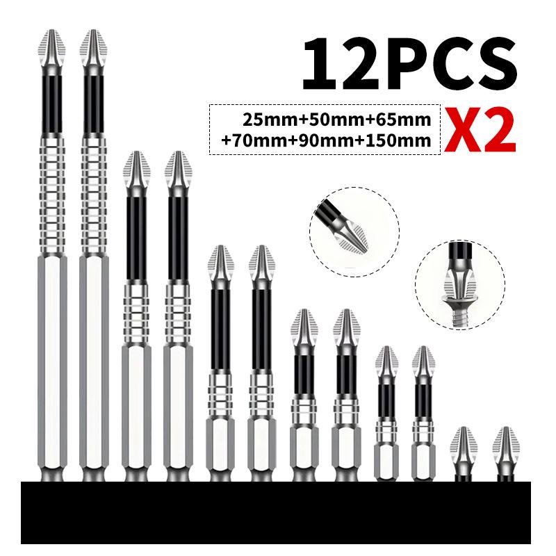 K5 Anti-Slip Shock-Resistant Phillips Screwdriver Bit Set - Strong Magnetic, High Hardness, High Torque.