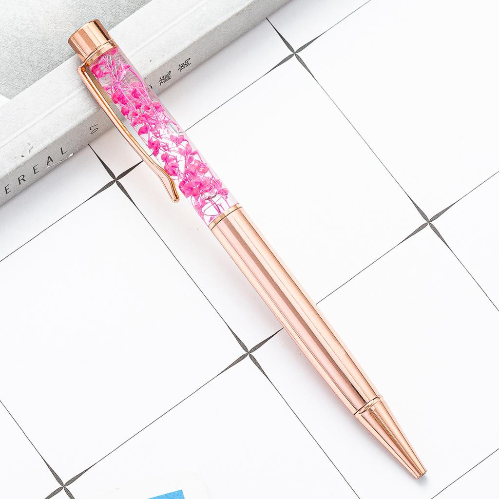 1 Pcs Flower Ballpoint Pen Metal Office School Stationery Gift Cute Clip Pens Pencils Writing Supplies