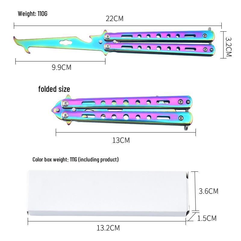 Unsharpened Stainless Steel Folding Knife with Multi-Tool Stone Hook for Tire Cleaning and Digging