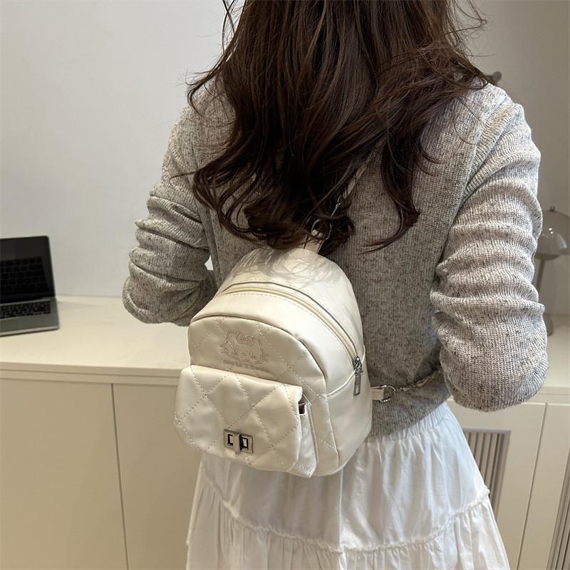 Small Pu Square Backpack For Women With Chain Strap And Street Style For Daily Use