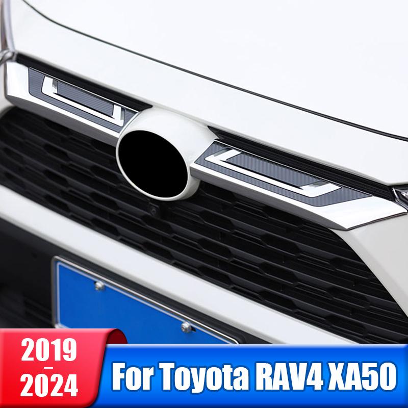 Car Racing Front Grille Strip Trim Cover Stickers For Toyota RAV4 XA50 2024 RAV 4 Hybrid Accessories