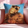 Cartoon A-Alf Cushion Cover Breathable Linen Pillowcase Summer Odorless Eco-Friendly Invisible Zipper Washable