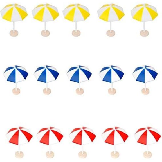 Taotenish 15 шт. Миниатюрный Солнцезащитный Зонтик Пляжный Зонтик от Солнца ПВХ Микро-Ландшафт Бонсай Кукольный Дом DIY Декор