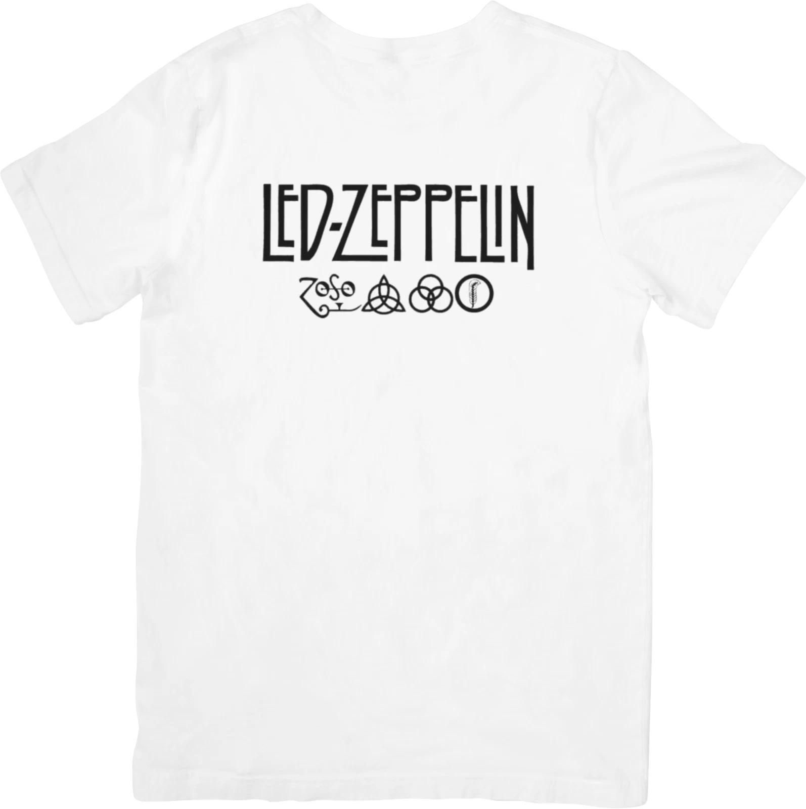 

Led Zeppelin Музыка Подходит для Мужчин и Женщин Качественная Хлопковая Футболка Белая. XL