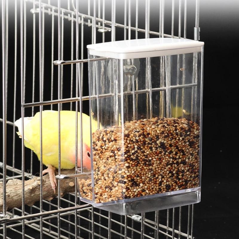 Dustproof Bird Food Feeder Hangable Feeding Box Automatic Bird Feeder Anti-spill Bird Food Container with Large Capacity