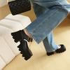 thick-soled Mary Jane shoes for  spring and autumn new retro French one-word with thick heels and light mouth jk small leather shoes for women