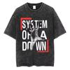 T-shirt System of A Down Toxicity Vintage Lavato T-shirt Grafica Scheletro Uomo Donna Rock Oversize Alternative