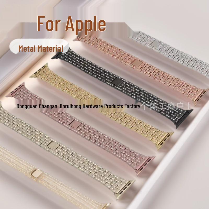 Pulseira de Aço com Céu Estrelado e Pedras de Diamante para Relógios Apple, Samsung e Huawei