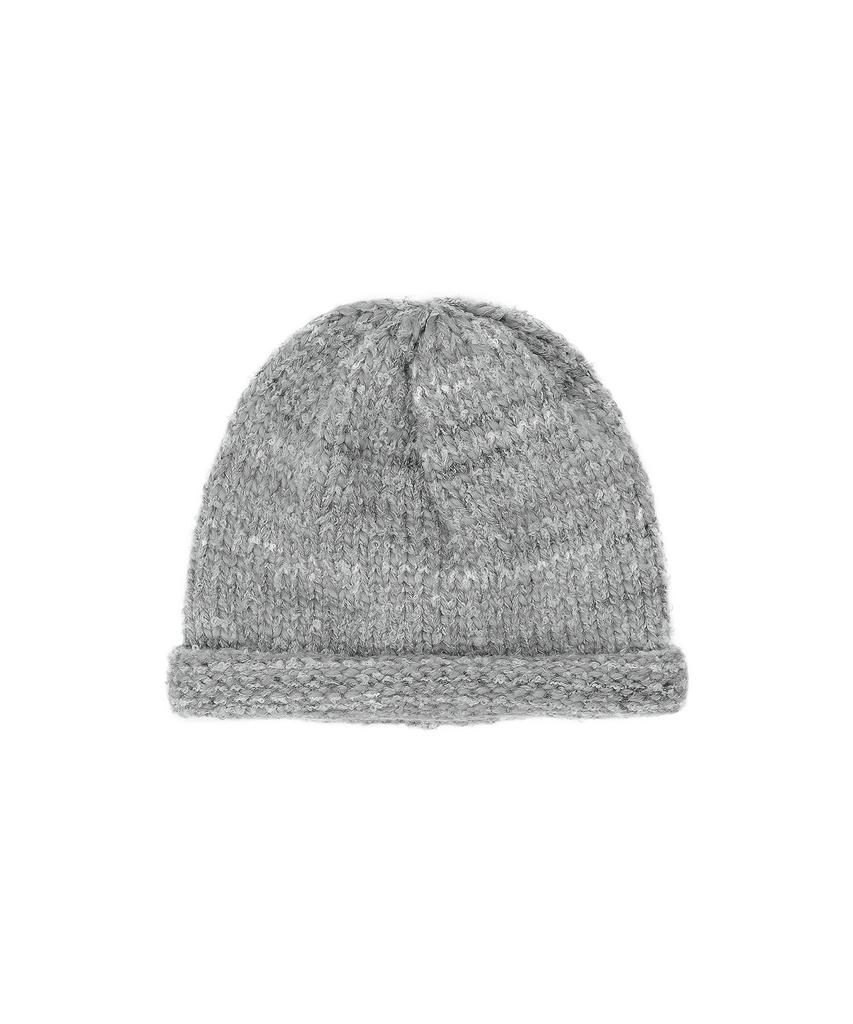 Bajal Va Square Long Label Roll-Up Beanie Gray