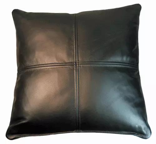 

100% Genuine Soft Lambskin Leather Pillow Cover Leather Black Decorative Cushion 14 x 14 in чёрный