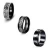 Viking Rune Men's Titanium Steel Ring with Celtic Trinity Knot and Rotatable Design