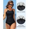 CHARMLEAKS Dámské tílka topy plavek s vysokým výstřihem Slim Fit Ruched plavky pouze UPF50+