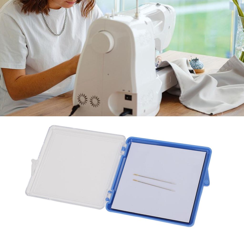 Magnetic Sewing Needle Case Transparent Cover Knitting Pin Plastic Storage Box with 2 Needles