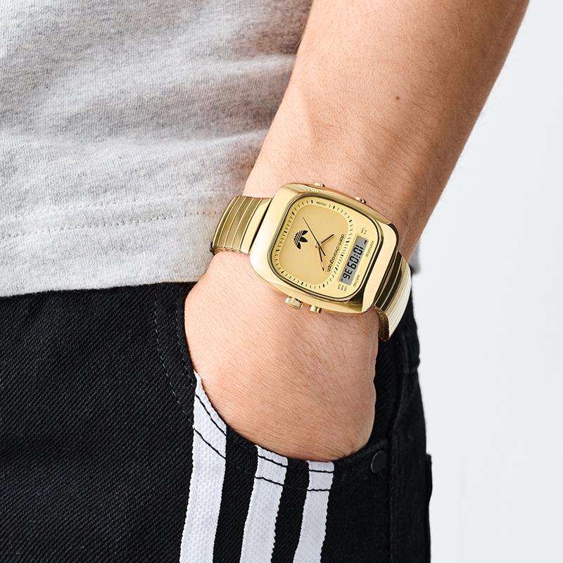 adidas Orologio da Polso Originale Movimento al Quarzo Cinturino in Acciaio Inossidabile Quadrante Nera Unisex AOSY250132I